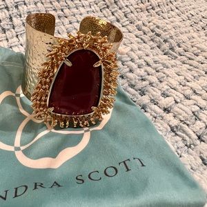 Kendra Scott Gold Cuff Bracelet with Mauve Stone